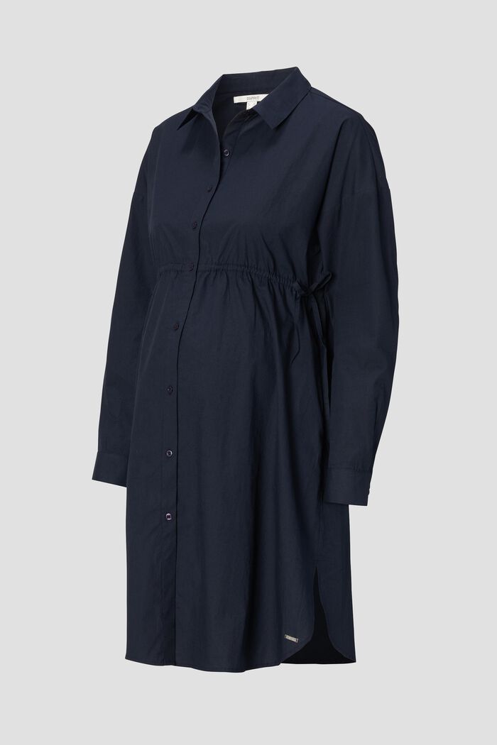 Hemdblusenkleid aus 100% Baumwolle, NIGHT SKY BLUE, detail image number 4