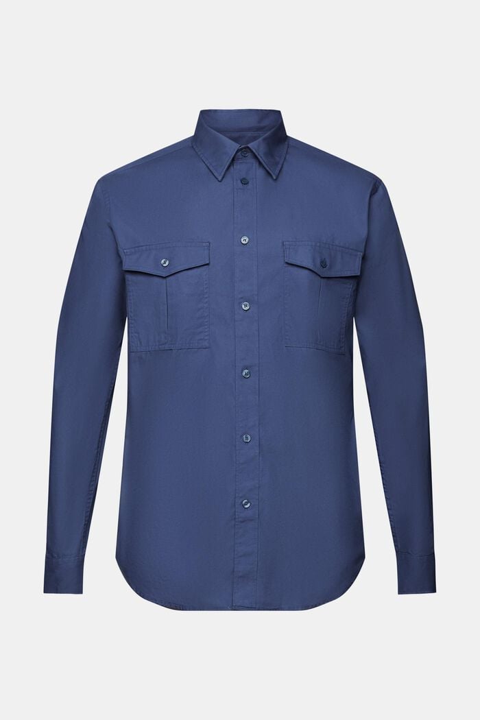 Utility-Hemd aus Baumwolle, GREY BLUE, detail image number 6