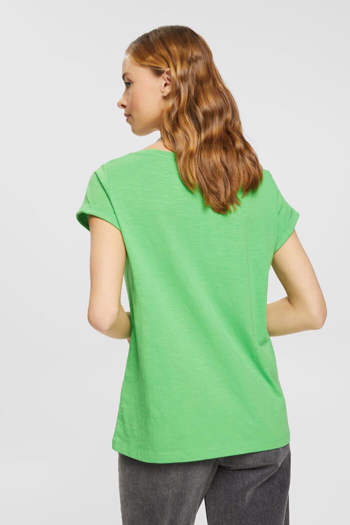Unifarbenes T-Shirt, GREEN, detail image number 3