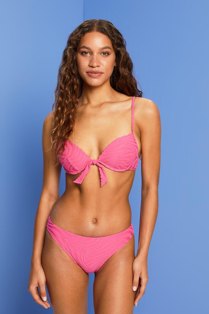 Recycelt: Bikinihose aus Jacquard, PINK FUCHSIA, detail image number 0