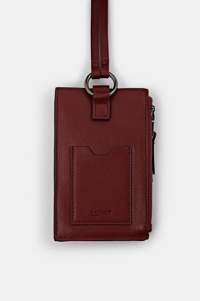 Smartphone Tasche in Leder-Optik, GARNET RED, detail image number 2