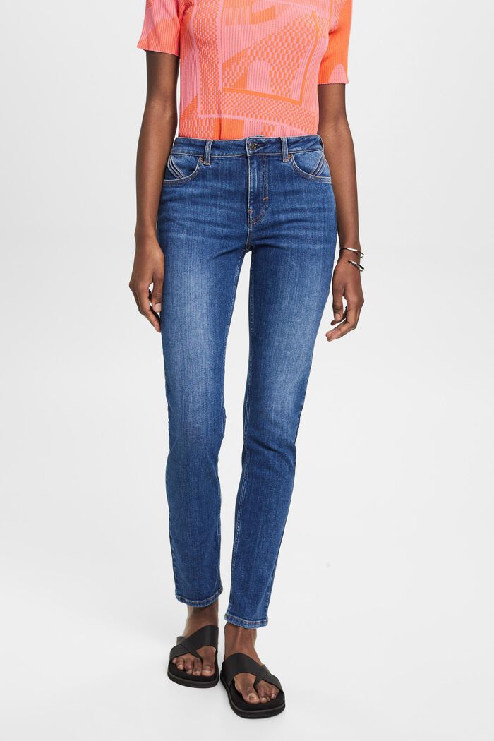 Slim-Fit-Jeans mit mittlerer Bundhöhe, BLUE MEDIUM WASHED, detail image number 0