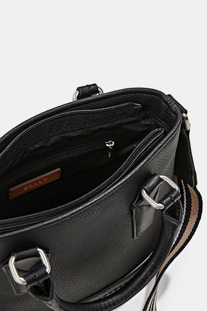 Vegan: Tote Bag in Leder-Optik, BLACK, detail image number 4