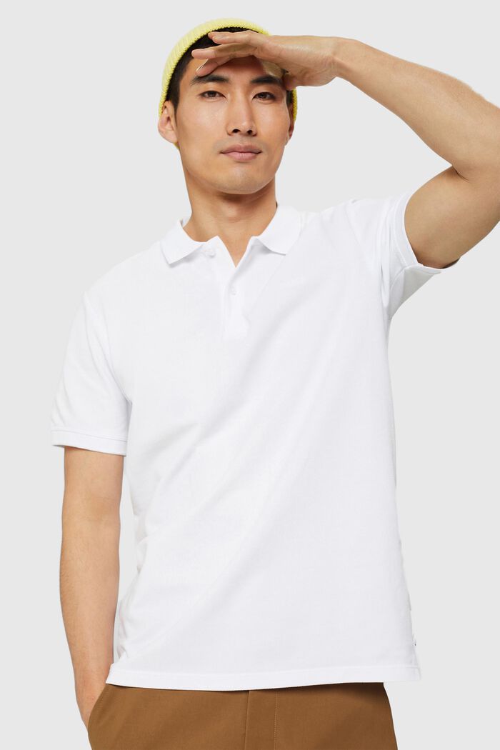 Piqué-Poloshirt aus Pima Baumwolle, WHITE, detail image number 4