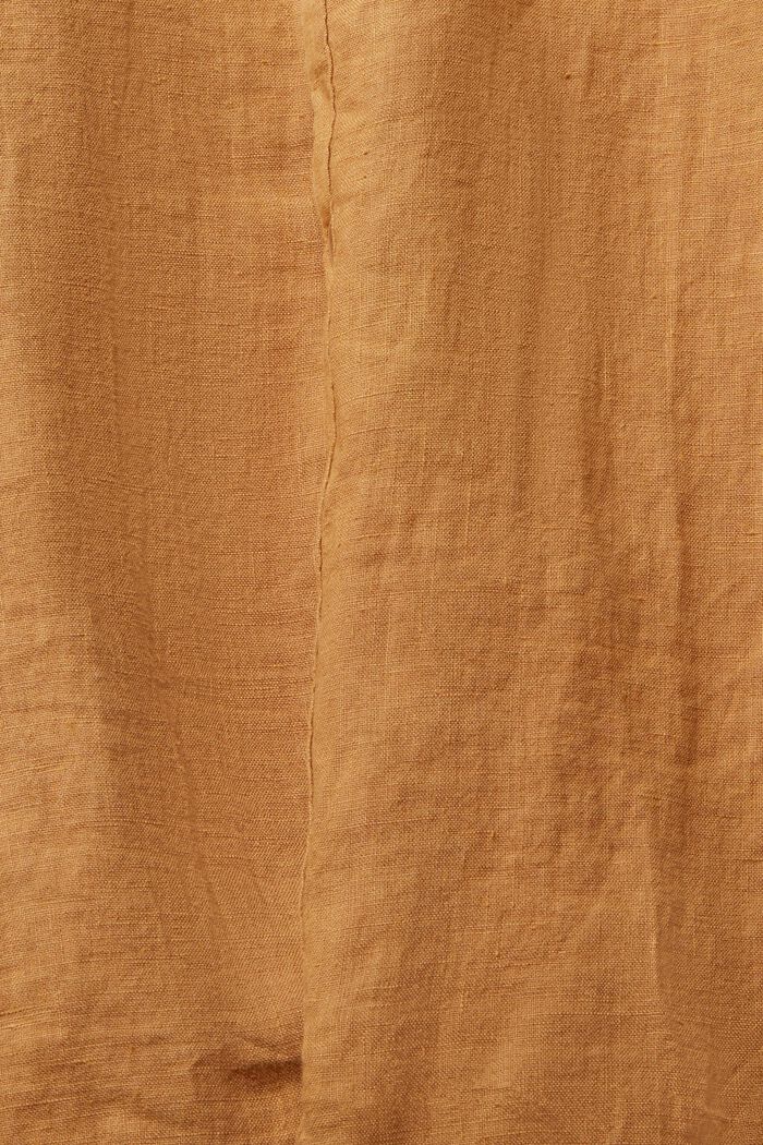 Hemd mit Stegkragen aus 100% Leinen, TOFFEE, detail image number 6