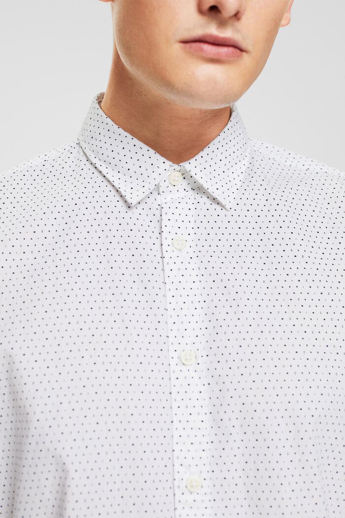 Nachhaltiges Baumwollhemd mit Muster, WHITE, detail image number 2