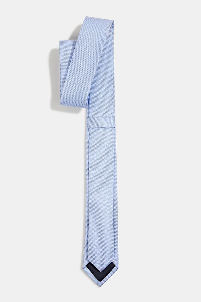 100% Seide: Krawatte mit Struktur, LIGHT BLUE, detail image number 1
