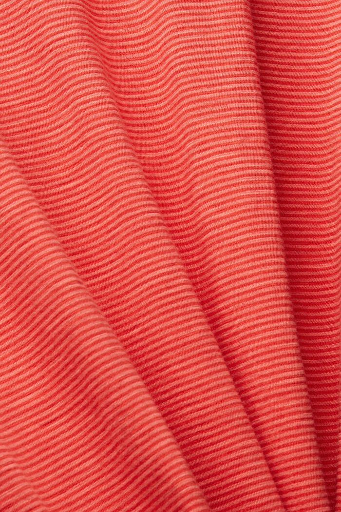 Jersey-T-Shirt mit Streifenmuster, RED ORANGE, detail image number 4