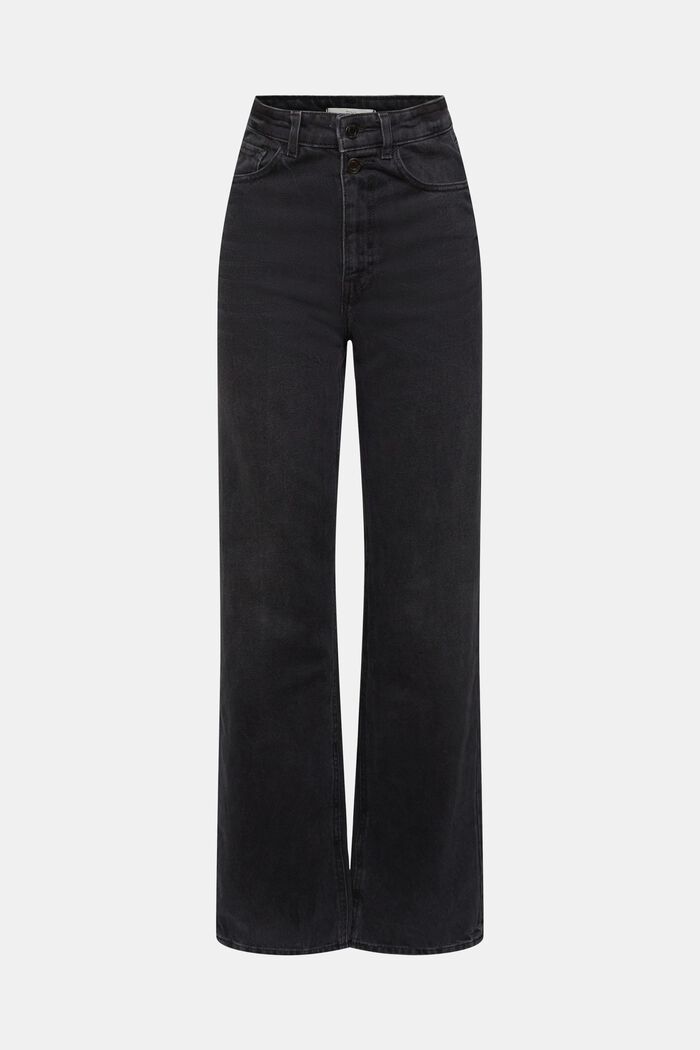 Gerade geschnittene 80er-Jahre-Jeans, 100 % Baumwolle, BLACK DARK WASHED, detail image number 8