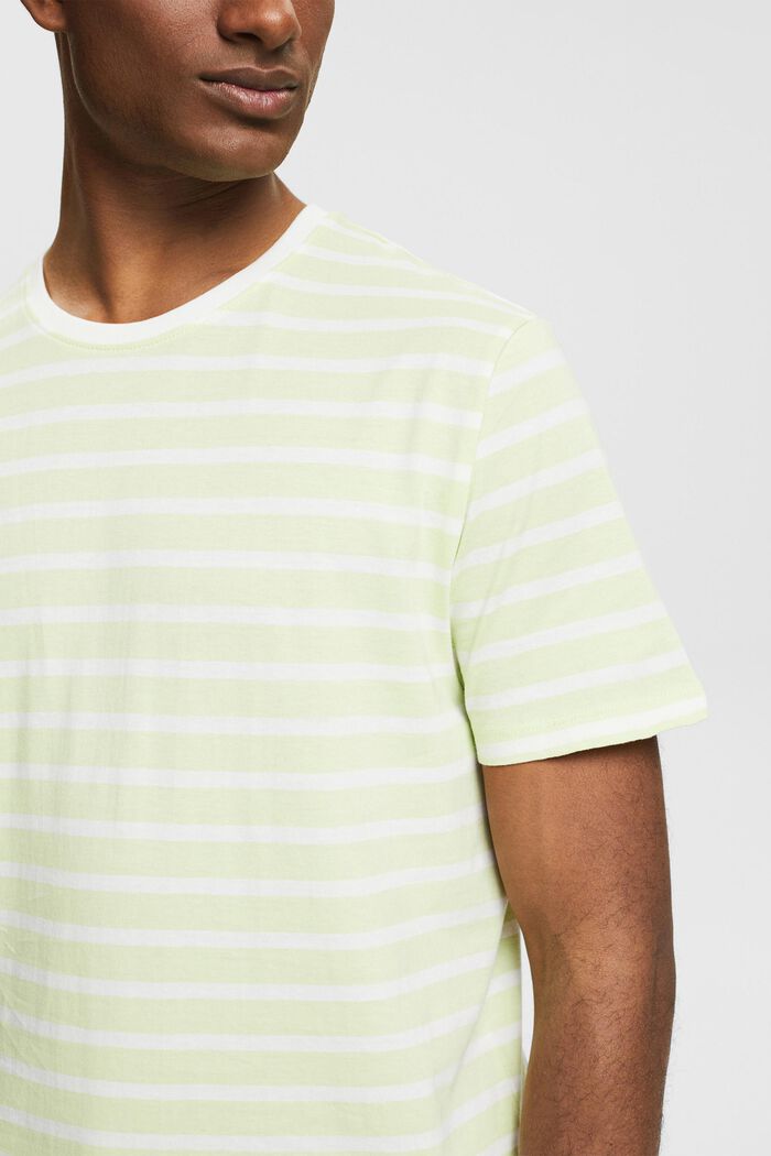 Jersey-T-Shirt mit Streifen, LIGHT GREEN, detail image number 1