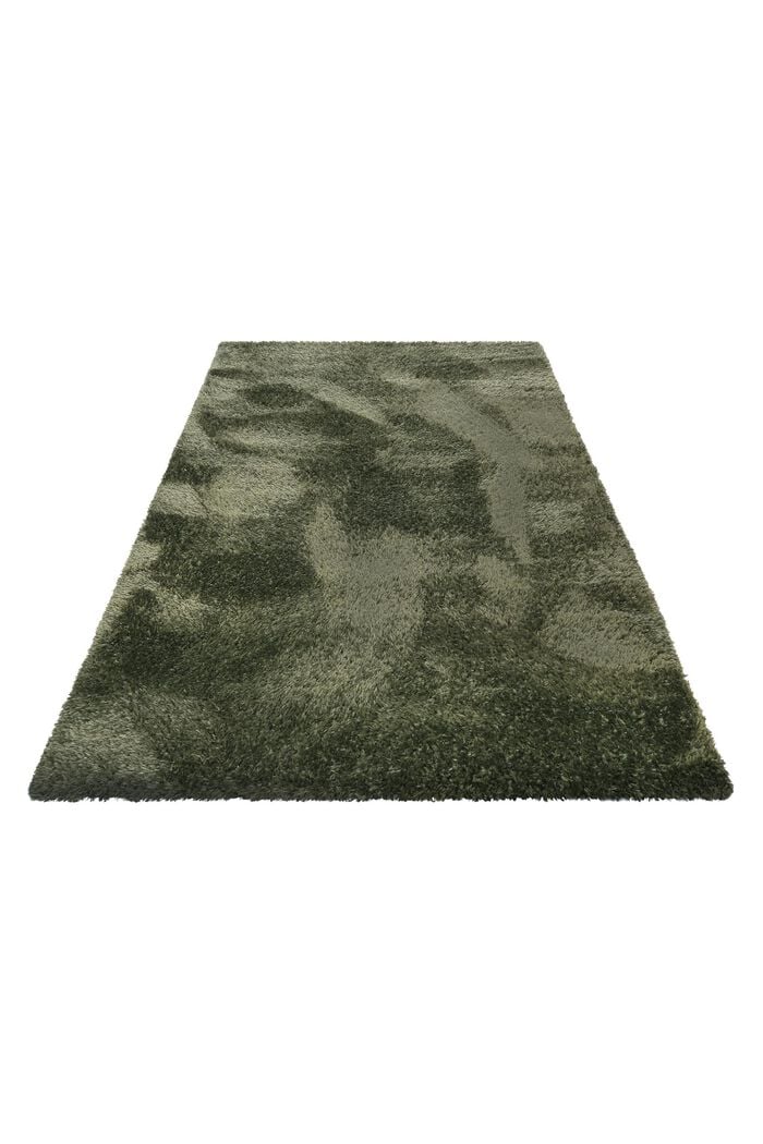 Recycelt: Unifarbener Hochflor-Teppich, GREEN, detail image number 5