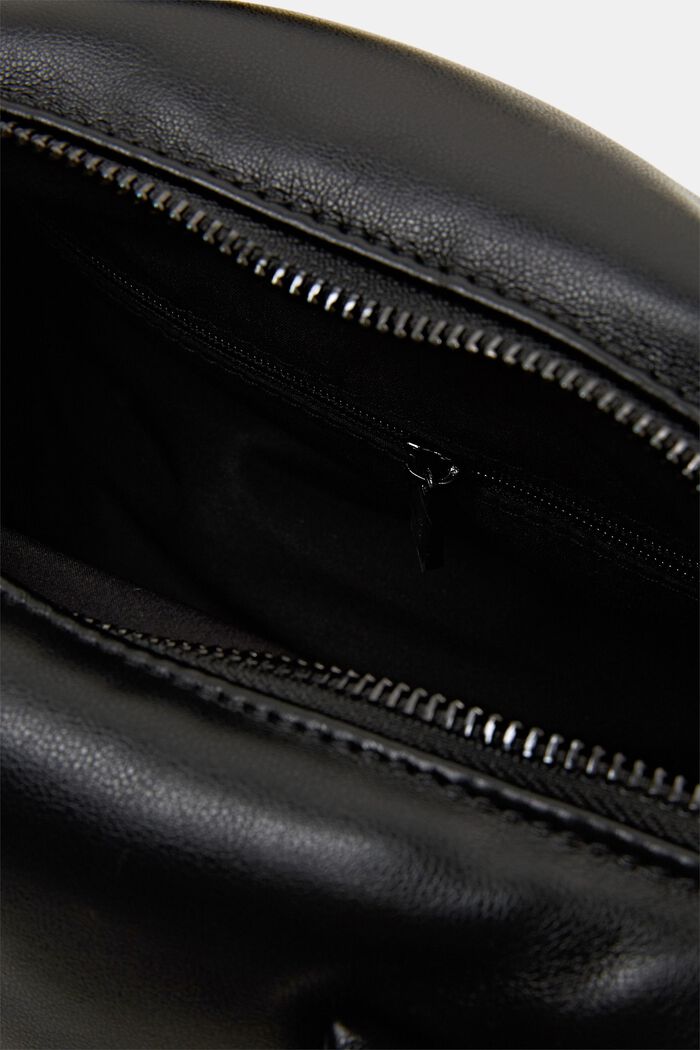 Kleine gepolsterte Tasche in Lederoptik, BLACK, detail image number 3