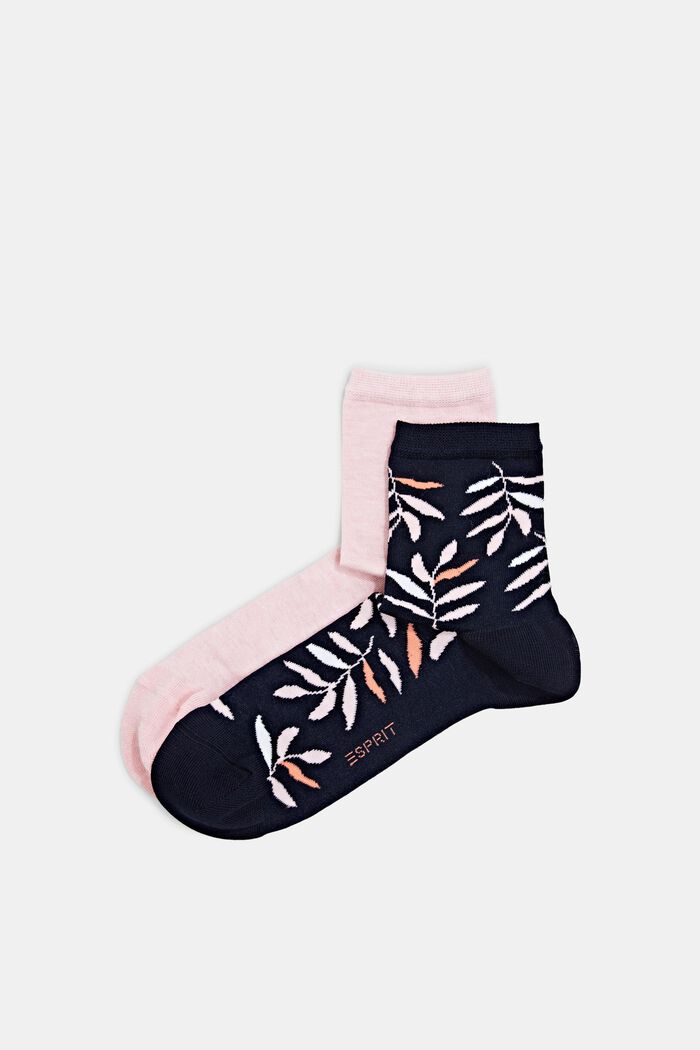 2er-Pack Socken mit Bio-Baumwolle, NAVY/ROSE, detail image number 0