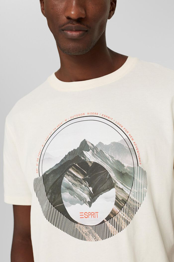 Jersey-T-Shirt mit Print, Bio-Baumwolle, OFF WHITE, detail image number 1