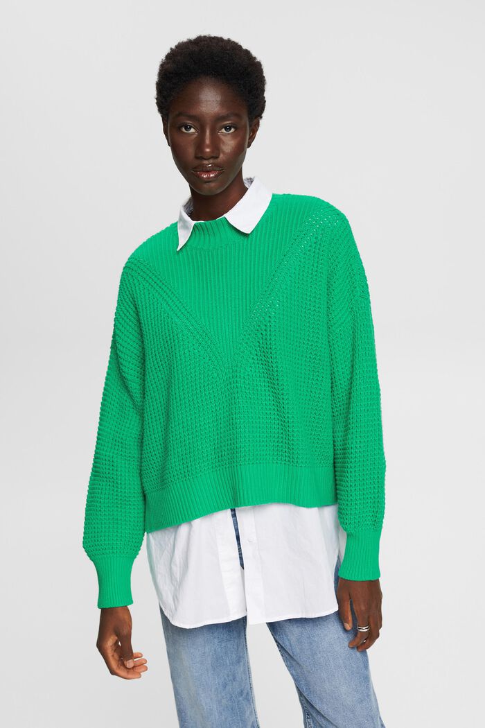 Weiter Pullover mit Stehkragen, LIGHT GREEN, detail image number 0