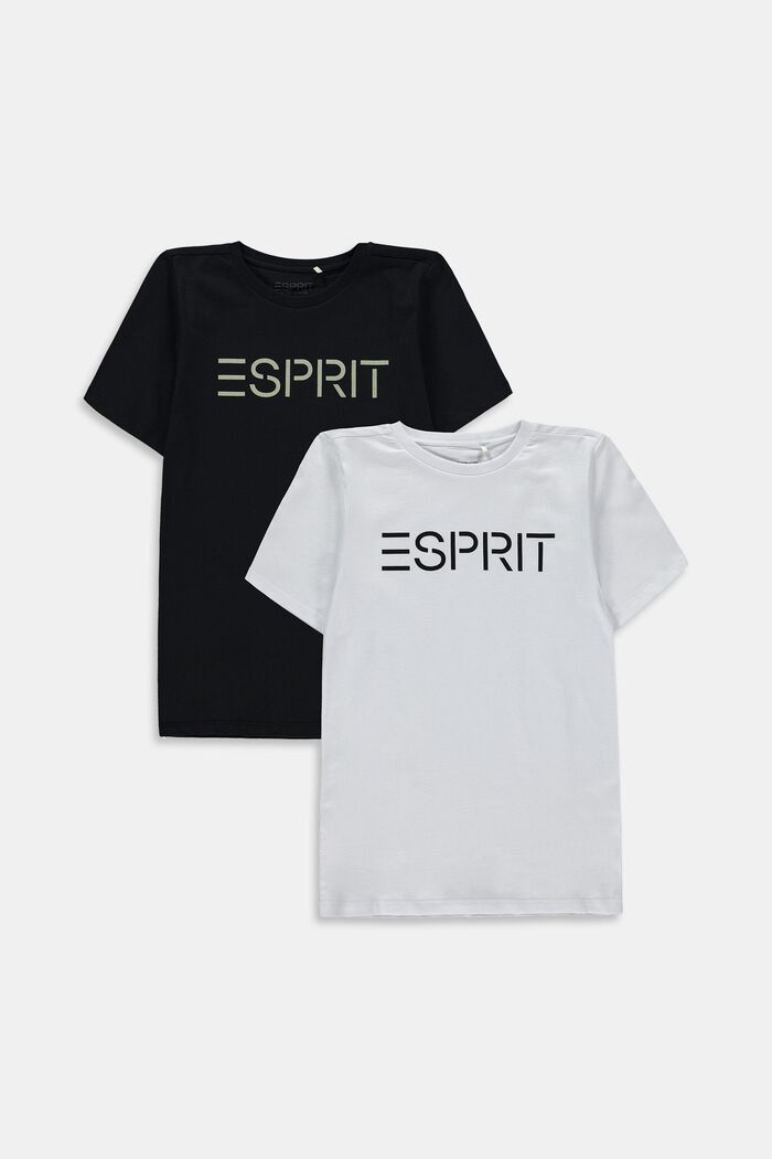 2er-Pack T-Shirts mit Logoprint, WHITE, detail image number 0