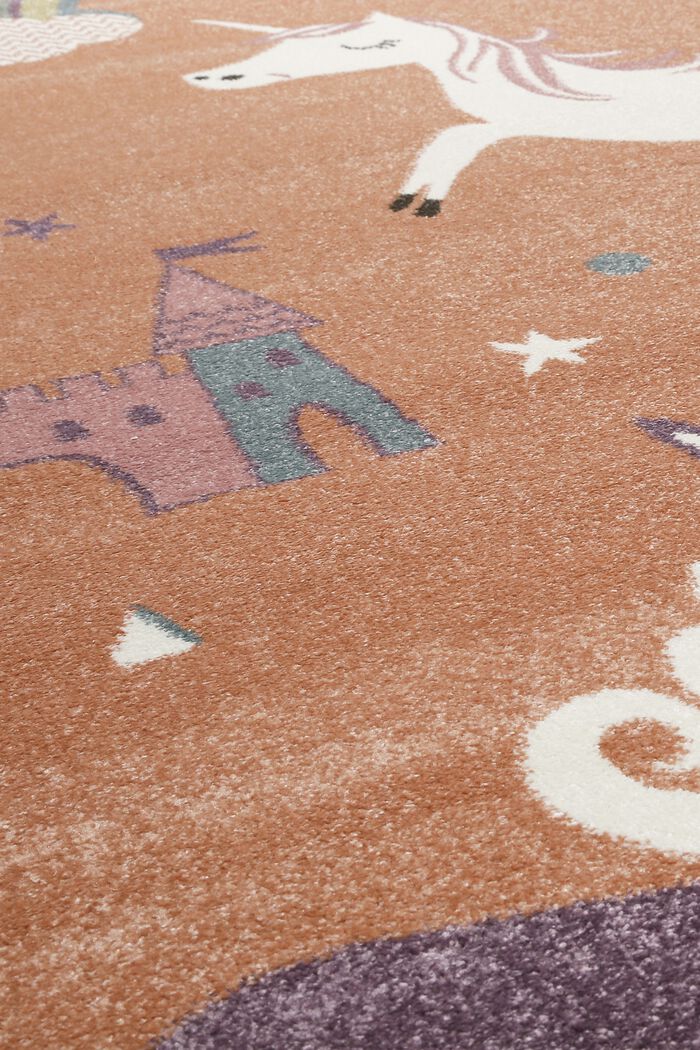 Kinder-Kurzflor Teppich mit Einhorn-Motiv, LIGHT SALMON, detail image number 1