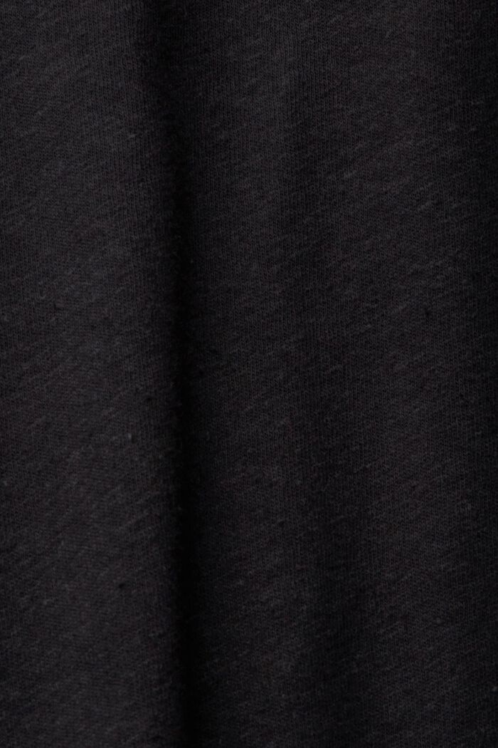 Mit Leinen: Shirtkleid in Midilänge, BLACK, detail image number 4
