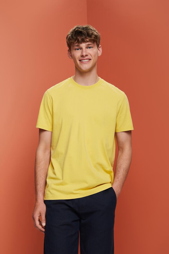 Jersey-T-Shirt, 100% Baumwolle, DUSTY YELLOW, detail image number 0