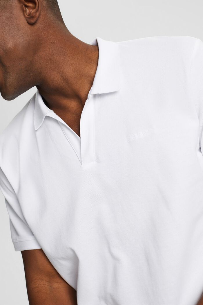 Piqué-Poloshirt aus Baumwolle, WHITE, detail image number 2