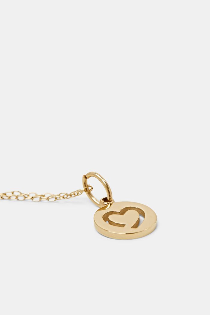 Halskette mit rundem Herz-Anhänger, GOLD, detail image number 1