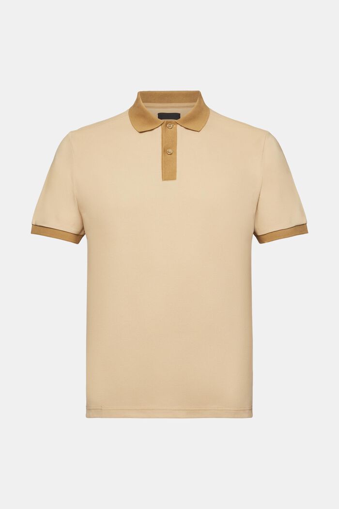 Zweifarbiges Piqué-Poloshirt, SAND, detail image number 6