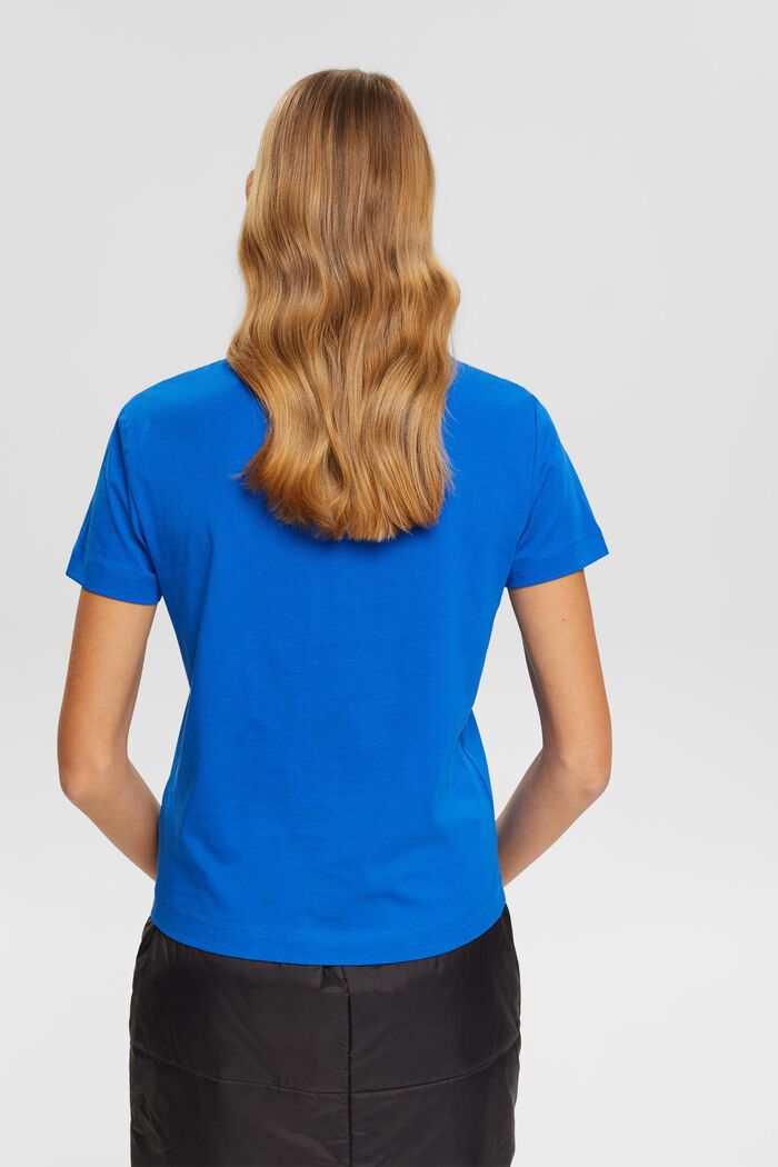 Baumwoll-T-Shirt mit Rundhalsausschnitt, BLUE, detail image number 3
