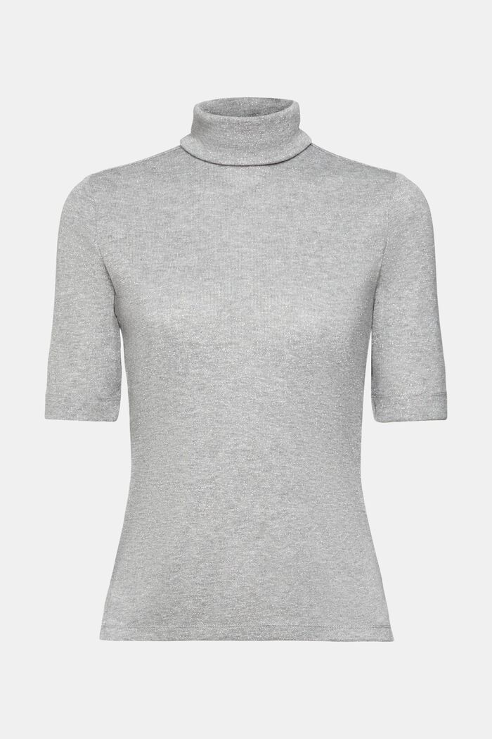 Rollkragen-T-Shirt mit Glitzereffekt, LIGHT GREY, detail image number 6