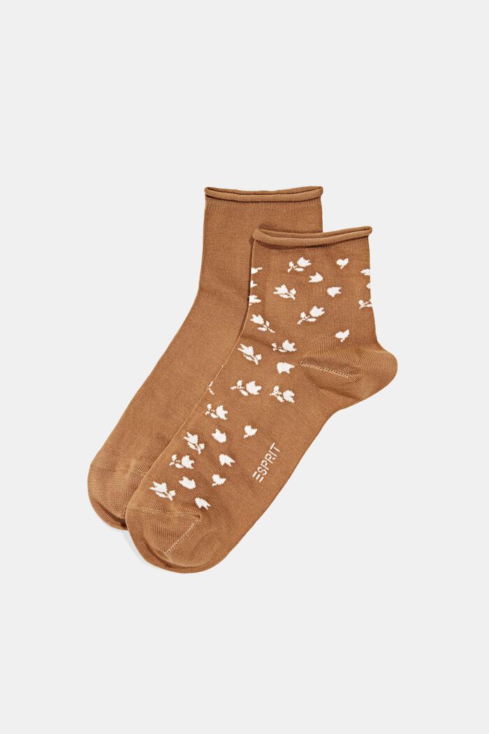 2er-Pack kurze Socken mit Blumenmuster, SIENNA, detail image number 0