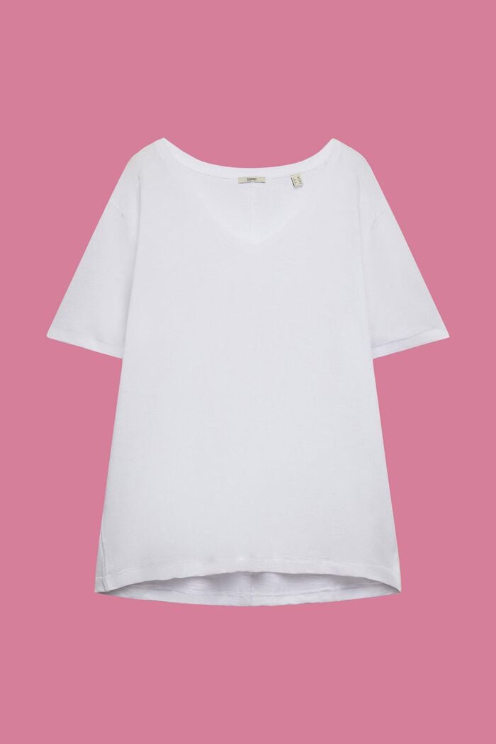 Jersey-T-Shirt, 100 % Baumwolle, WHITE, detail image number 0