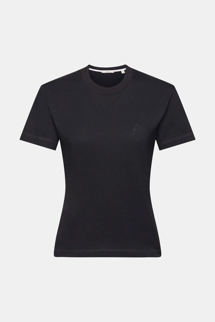 Baumwoll-T-Shirt mit Delfinprint, BLACK, detail image number 7