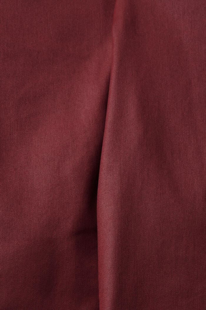 High-Rise-Hose im Slim Fit aus Kunstleder, BORDEAUX RED, detail image number 6