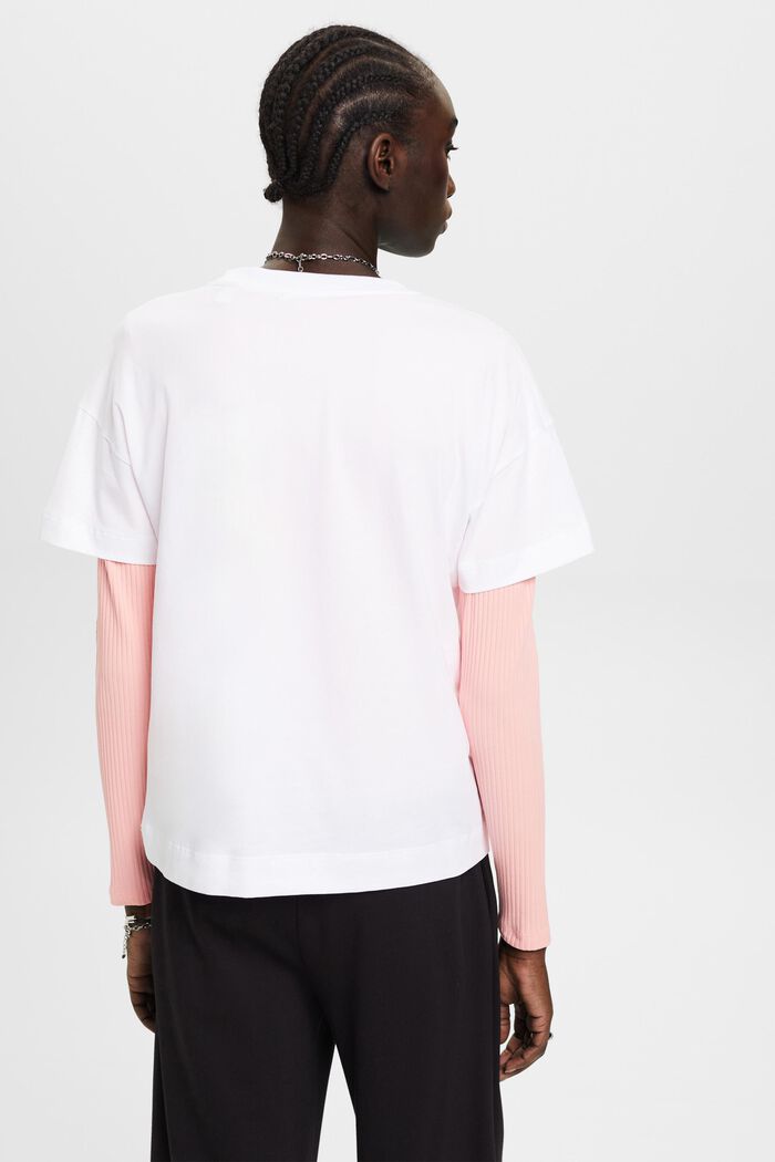 Baumwoll-T-Shirt mit Print, WHITE, detail image number 3
