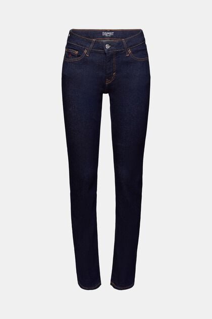Recycelt: Schmale Jeans mit mittelhohem Bund