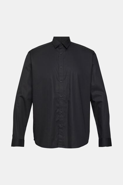 Nachhaltiges Baumwollhemd, BLACK, overview