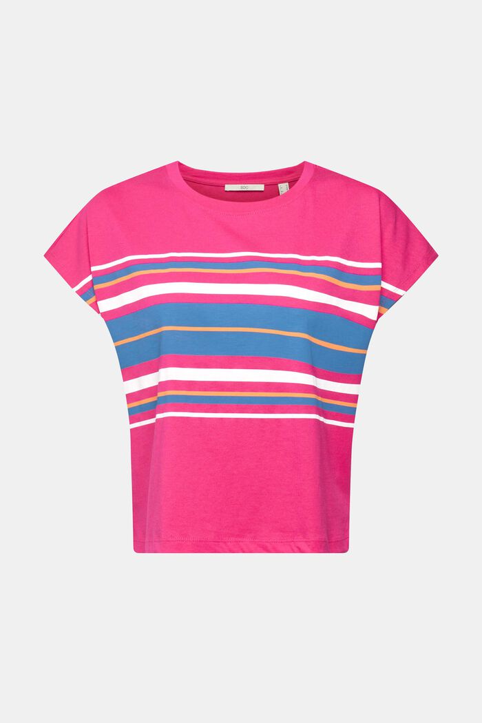 T-Shirt mit Print-Streifen, PINK FUCHSIA, detail image number 6