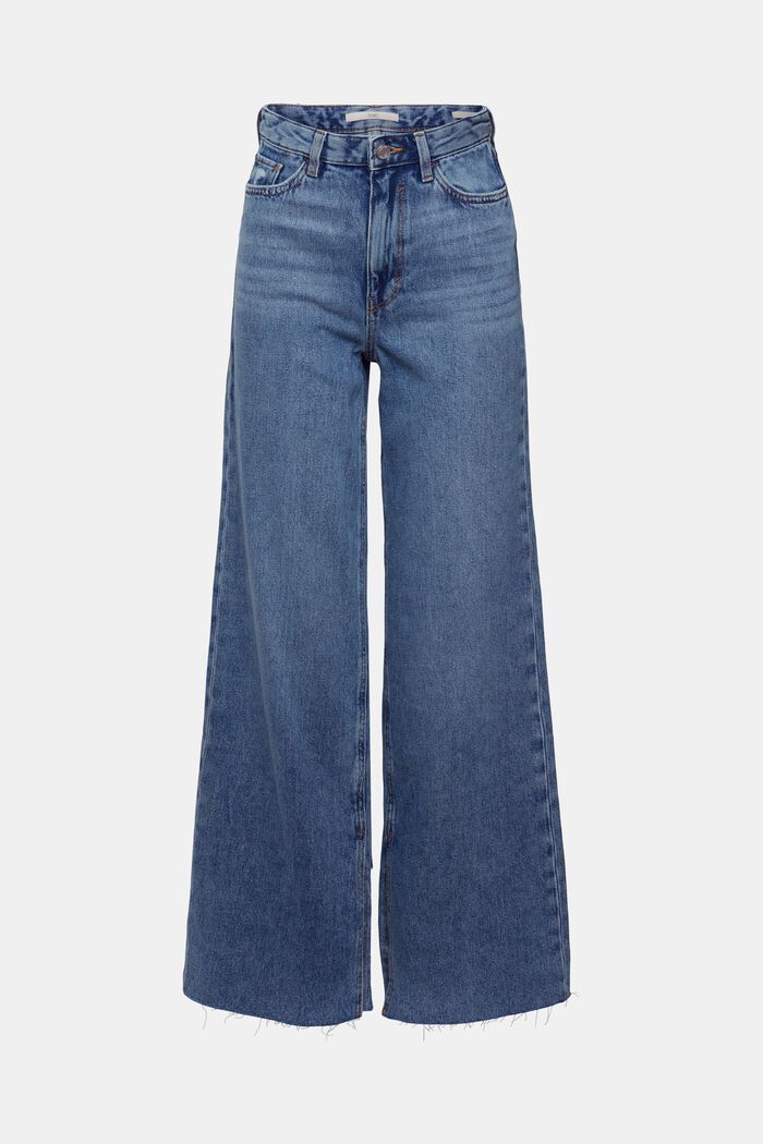 Jeans mit weitem Bein, BLUE DARK WASHED, detail image number 7