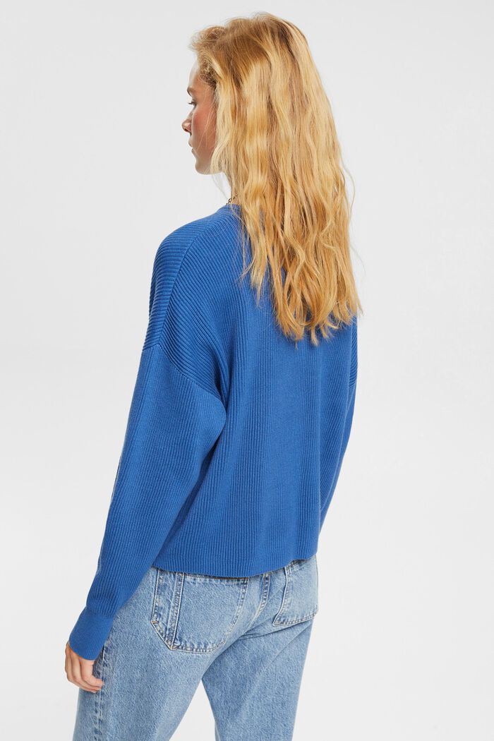 Pullover mit Streifenmuster, 100% Baumwolle, BLUE, detail image number 3