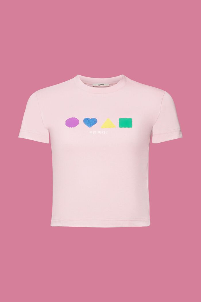 T-Shirt aus Bio-Baumwolle mit geometrischem Print, PINK, detail image number 6