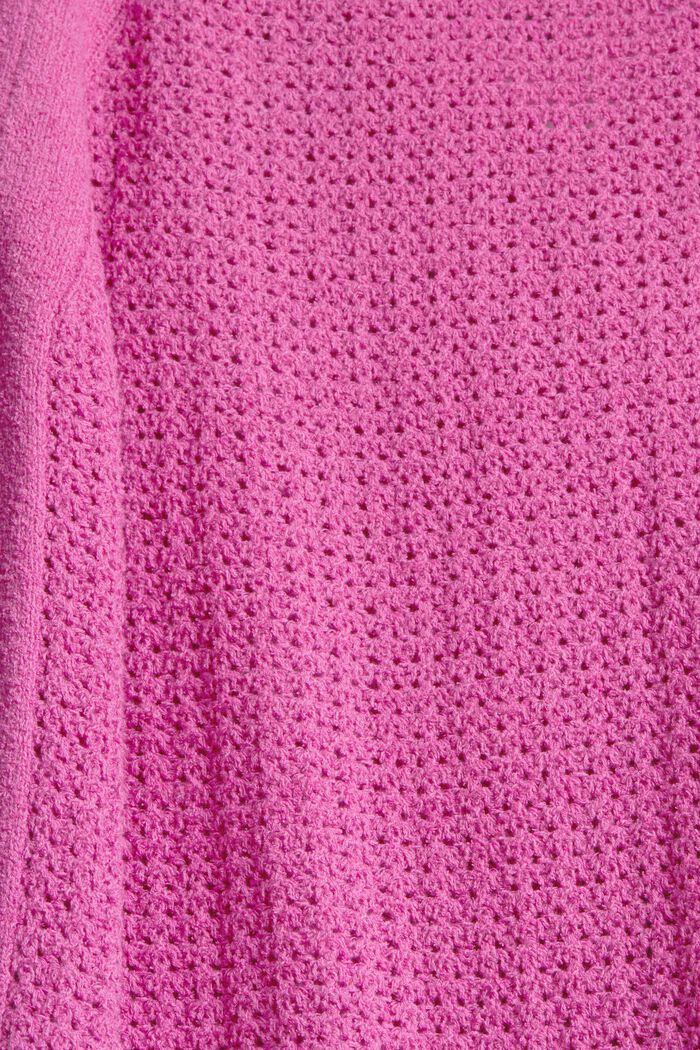 Lochstrick-Pullover aus Baumwolle, PINK FUCHSIA, detail image number 4