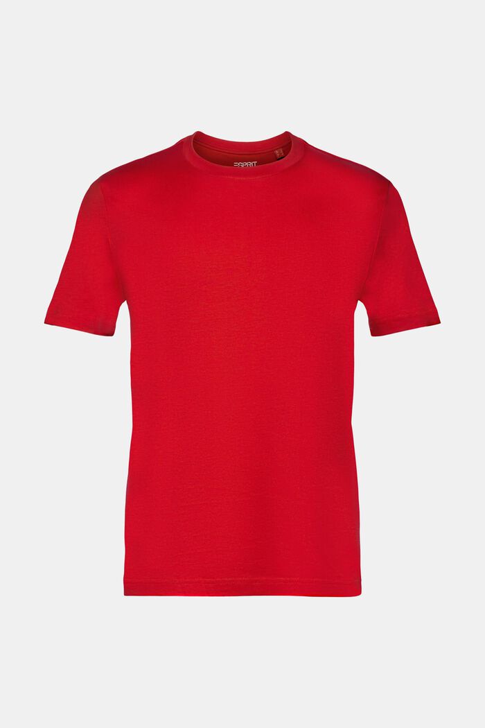 Rundhals-T-Shirt aus Pima-Baumwolljersey, DARK RED, detail image number 7