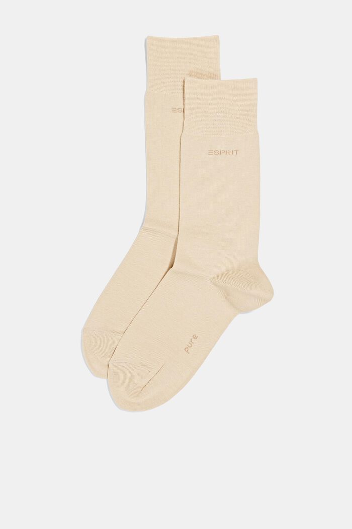 2er-Pack Basic Socken aus Baumwollmix, CREAM, detail image number 0