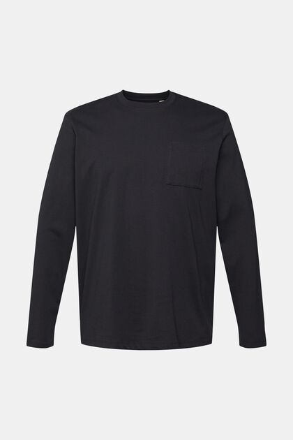 Langarm-Top aus Jersey, 100 % Baumwolle, BLACK, overview