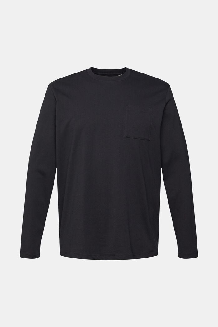 Langarm-Top aus Jersey, 100 % Baumwolle, BLACK, detail image number 6