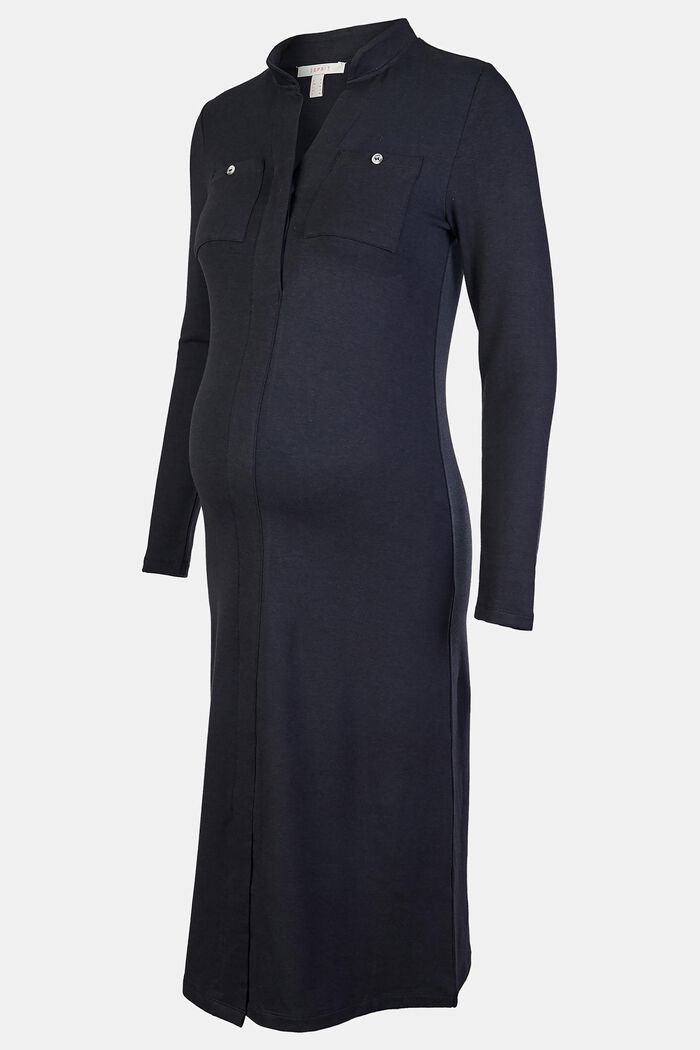 Jersey-Kleid mit Bio-Baumwolle und Stillfunktion, GUNMETAL, detail image number 0