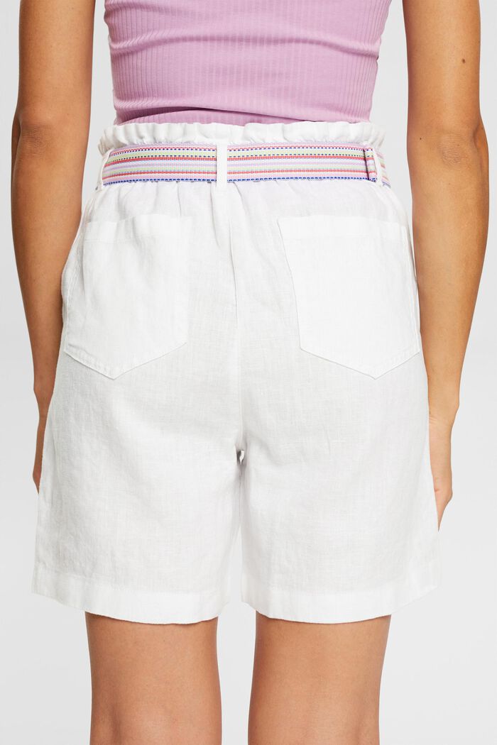 Leinen-Shorts mit Gürtel, WHITE, detail image number 6