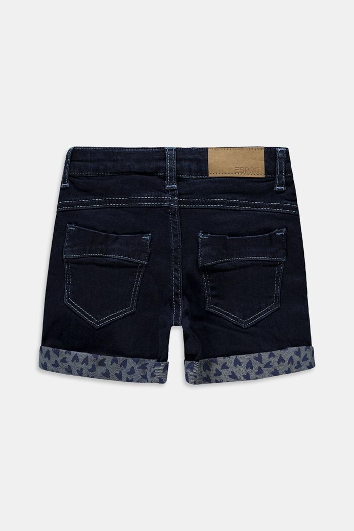 Recycelt: Jeans-Shorts mit Verstellbund, BLUE DARK WASHED, detail image number 1