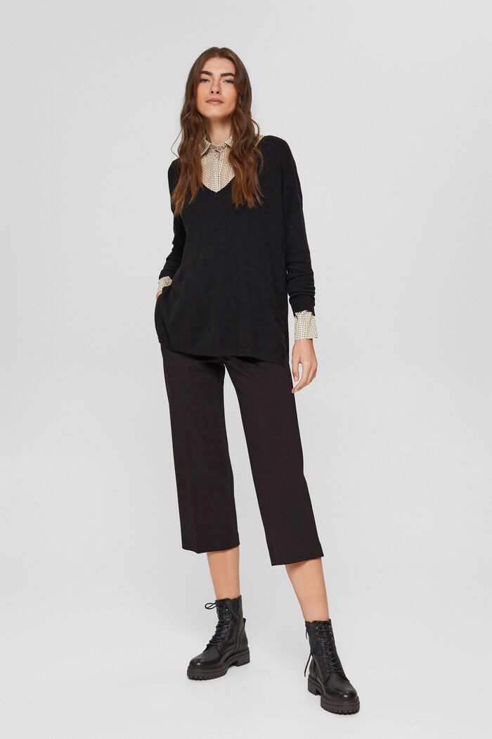 Oversize-Pullover mit Kaschmir-Woll-Blend, BLACK, detail image number 5