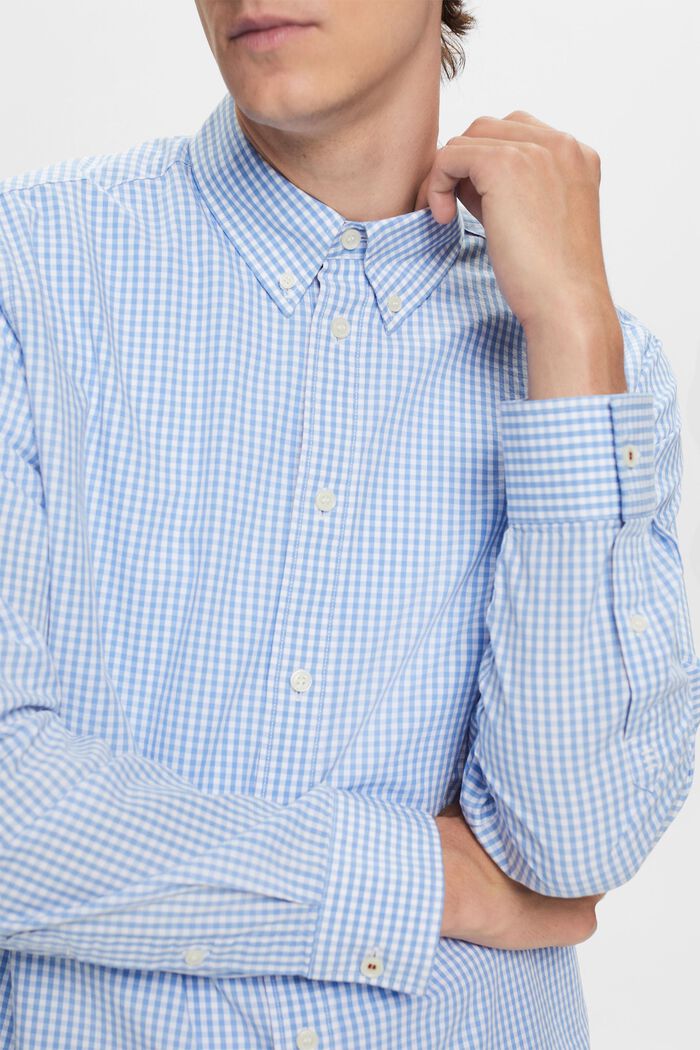 Button-Down-Hemd mit Vichy-Muster, 100% Baumwolle, BRIGHT BLUE, detail image number 2