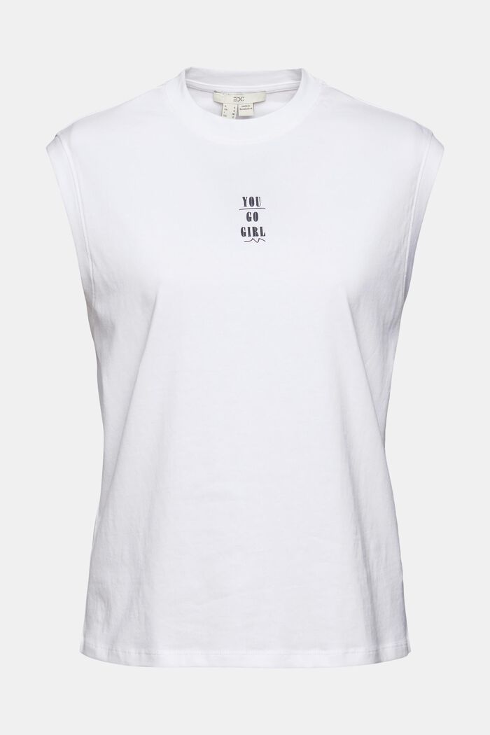 Tank Top mit Wording-Print, WHITE, overview